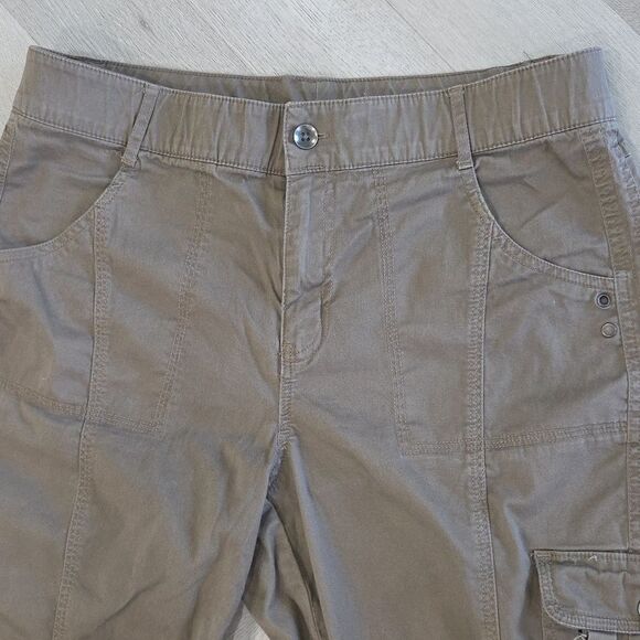 EST 1946 Beown cargo cotton-spandex capris. Front, leg, back pockets sz12 - Picture 2 of 9